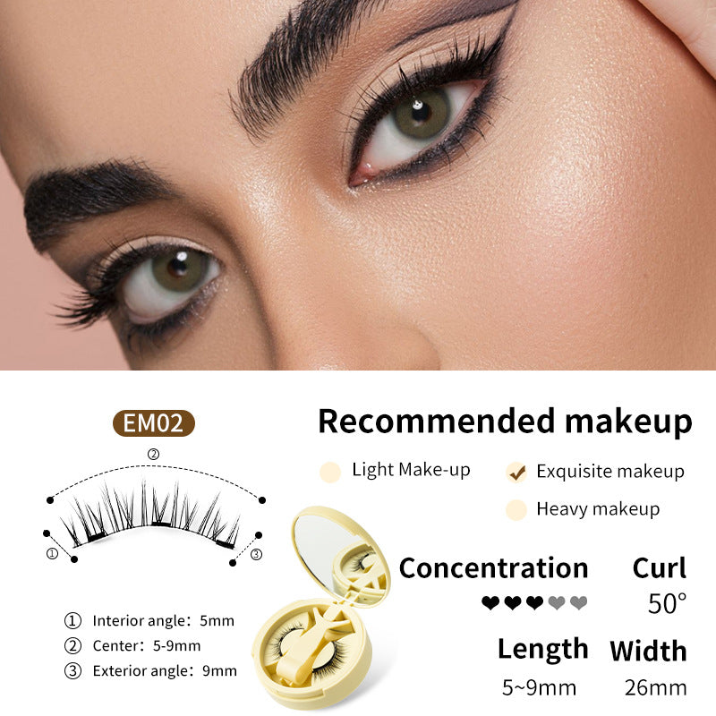 Good news for beginners, a portable magnetic false eyelash storage box without glue