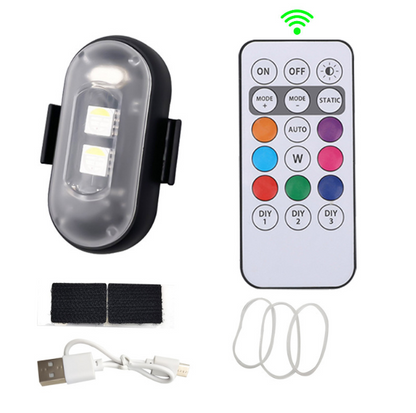 Wireless remote control light for cars and motorcycles with colorful flashing warning lights