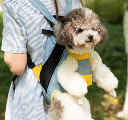 Pet Bag Portable Cat and Dog Backpack Linen Cotton Chest Four-legged Backpack
