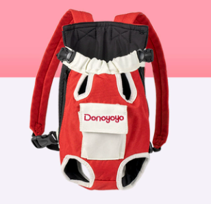 Pet Bag Portable Cat and Dog Backpack Linen Cotton Chest Four-legged Backpack