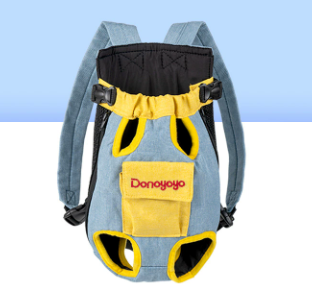 Pet Bag Portable Cat and Dog Backpack Linen Cotton Chest Four-legged Backpack