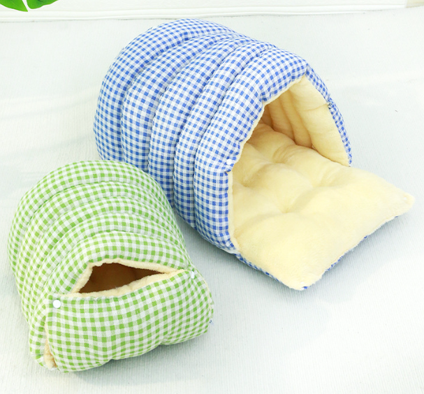 Pet bed, detachable and washable enclosed cat milk-kneeling plush warm sleeping bag