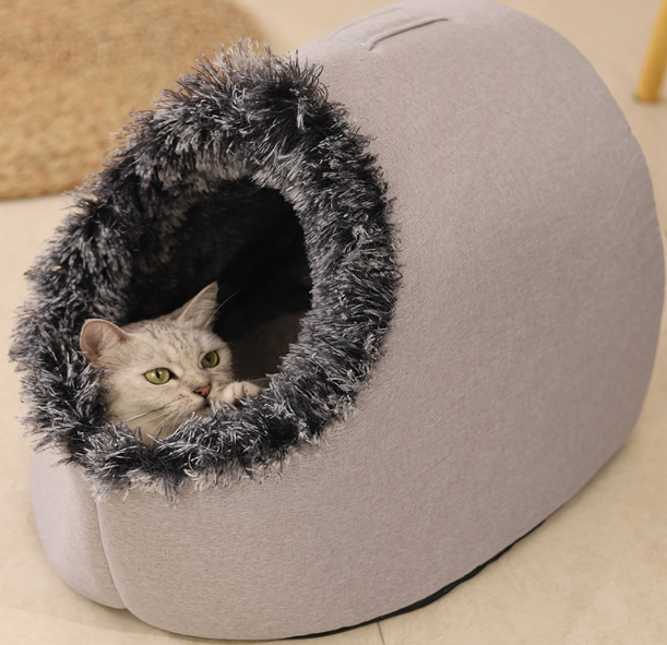 Autumn and winter special pet cat warm cat bed closed portable