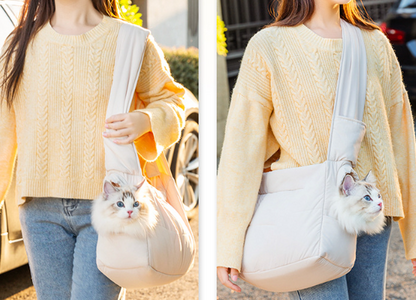 Pet bag autumn and winter cat bag warm portable dog bag large capacity go out shoulder crossbody bag