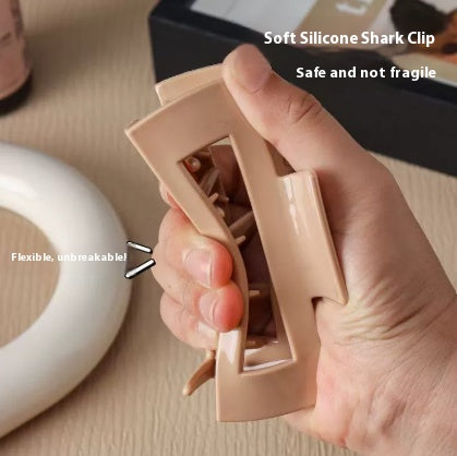 2025 new soft silicone shark clip Korean ins high-end large grab clip