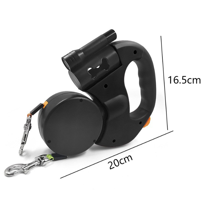 One-to-two dog leash for medium and small dogs, automatically retractable dog leash.